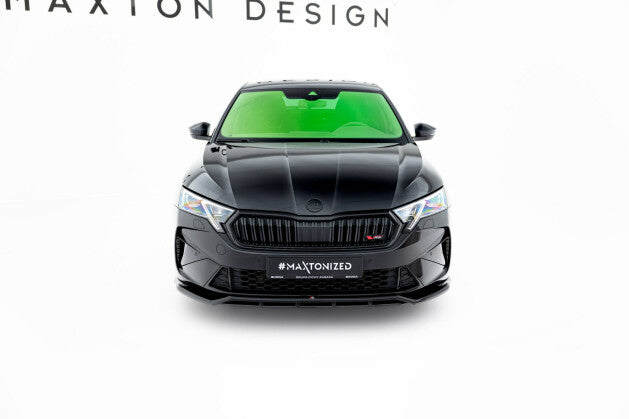 Frontlippe V.1 passend für Skoda Octavia RS Liftback / Combi Mk4 FL schwarz Hochglanz
