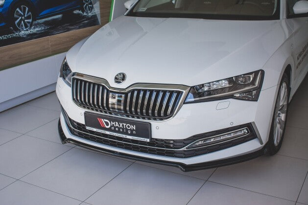 Frontlippe V.1 passend für Skoda Superb Liftback / Combi Mk3 FL schwarz Hochglanz