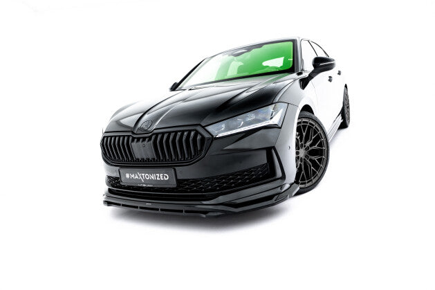 Frontlippe V.1 passend für Skoda Superb Sportline Mk4 schwarz Hochglanz