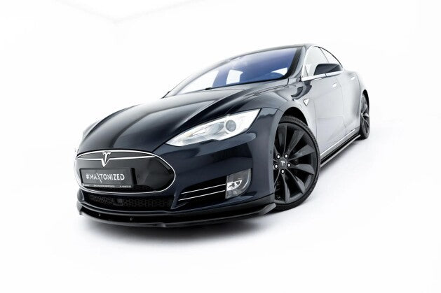 Frontlippe V.1 passend für Tesla Model S Mk1 schwarz Hochglanz