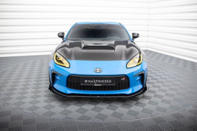 Frontlippe V.1 passend für Toyota GR86 Mk1 roter Kern + Hochglanz Flaps
