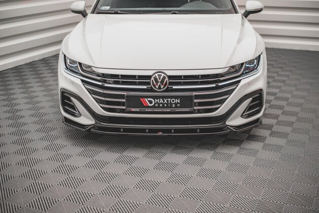 Frontlippe V.1 passend für VW Arteon R-Line Limousine / Shooting Brake Mk1 FL schwarz Hochglanz