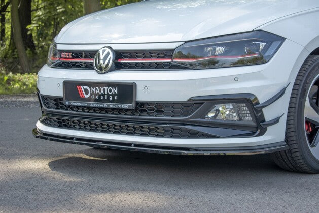 Frontlippe V.1 passend für VW Polo GTI / R-line Mk6 schwarz Hochglanz