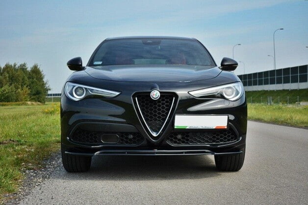 Frontlippe V.2 passend für Alfa Romeo Stelvio Mk1 schwarz Hochglanz