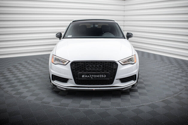 Frontlippe V.2 passend für Audi A3 Limousine 8V schwarz Hochglanz