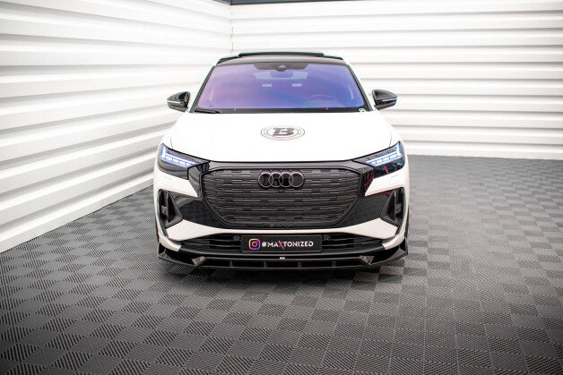 Frontlippe V.2 passend für Audi Q4 e-tron Sportback S-line Mk1 schwarz Hochglanz