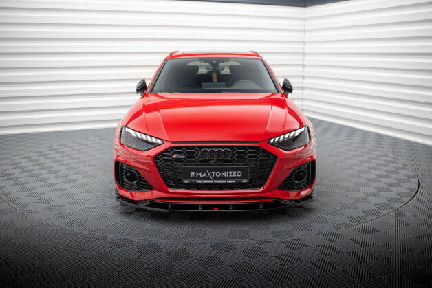 Frontlippe V.2 passend für Audi RS4 B9 FL schwarz Hochglanz
