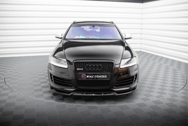 Frontlippe V.2 passend für Audi RS6 Avant C6 schwarz Hochglanz