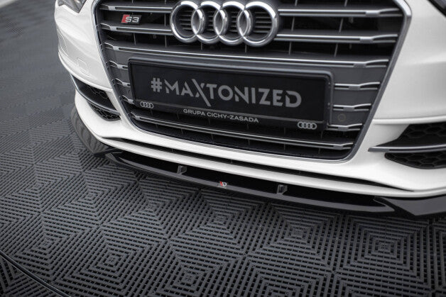Frontlippe V.2 passend für Audi S3 / A3 S-Line Sportback / Hatchback 8V schwarz Hochglanz