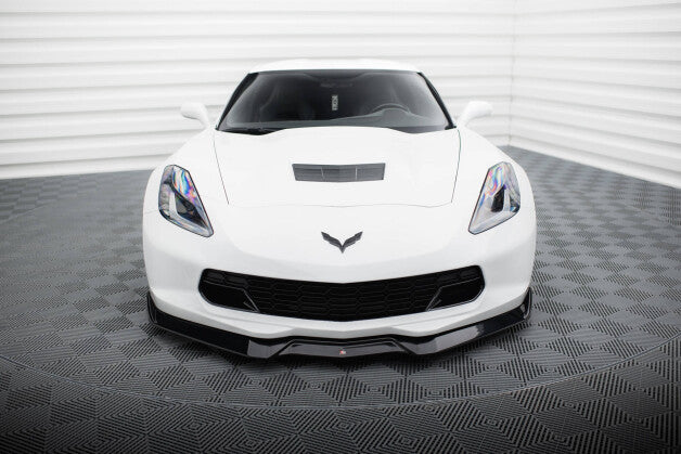 Frontlippe V.2 passend für Chevrolet Corvette Stingray / Z06 C7 schwarz Hochglanz