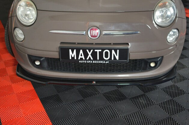 Frontlippe V.2 passend für Fiat 500 Hatchback vor FL schwarz Hochglanz