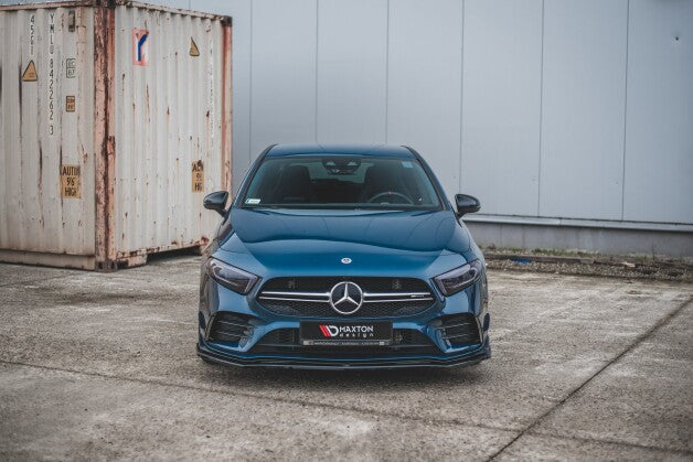 Frontlippe V.2 passend für Mercedes A35 AMG Aero W177 schwarz Hochglanz