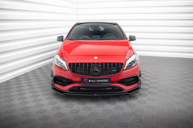 Frontlippe V.2 passend für Mercedes A45 Aero W176 FL schwarz Hochglanz