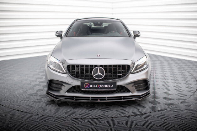 Frontlippe V.2 passend für Mercedes-AMG C43 Coupe / Cabrio / Limousine / Kombi C205 / A205 / W205 / S205 FL schwarz Hochglanz