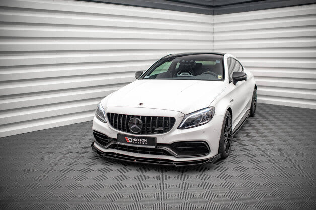 Frontlippe V.2 passend für Mercedes-AMG C63 Coupe AMG Aero Pack C205 FL schwarz Hochglanz