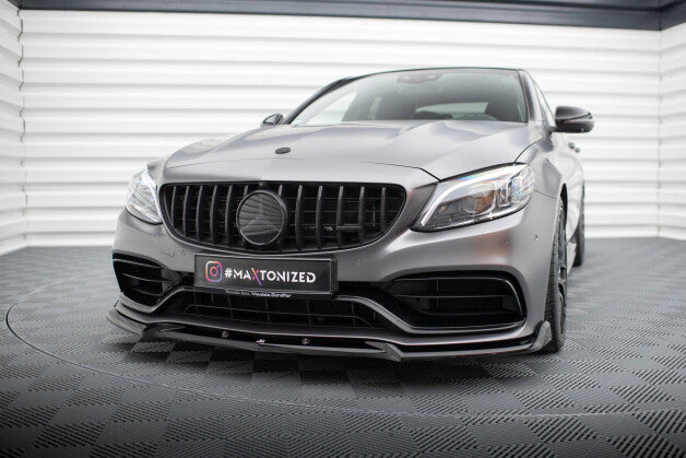 Frontlippe V.2 passend für Mercedes-AMG C63 Limousine / Kombi W205 FL schwarz Hochglanz