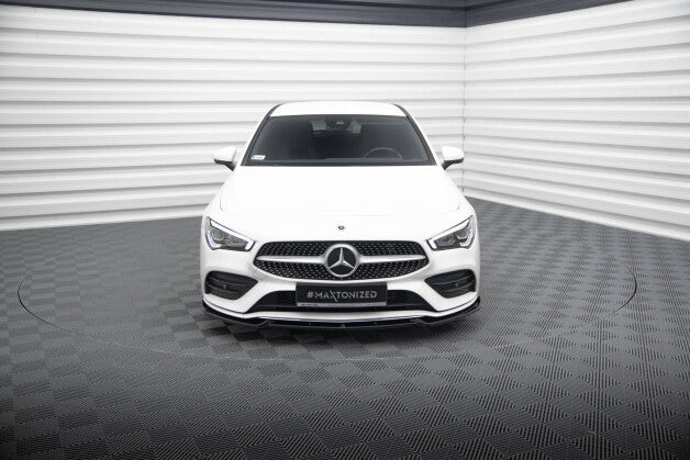 Frontlippe V.2 passend für Mercedes CLA A35 AMG / AMG-Line C118 schwarz Hochglanz