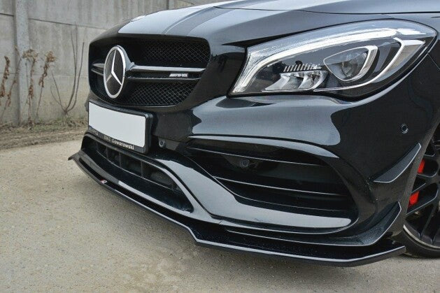 Frontlippe V.2 passend für Mercedes CLA A45 AMG C117 FL schwarz Hochglanz