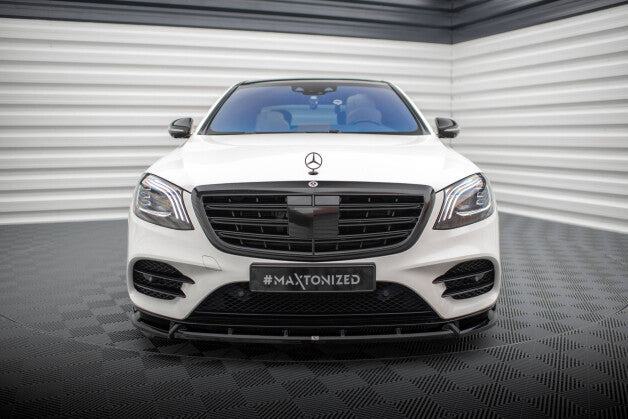 Frontlippe V.2 passend für Mercedes S AMG-Line W222 FL schwarz Hochglanz