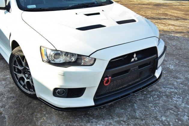 Frontlippe V.2 passend für Mitsubishi Lancer Evo X schwarz Hochglanz