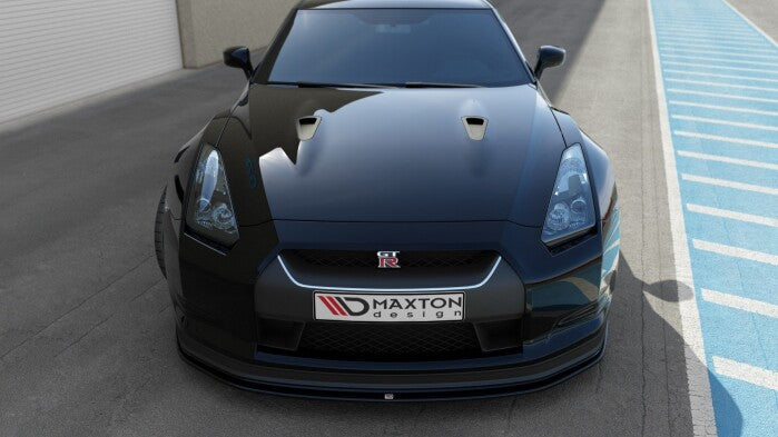 Frontlippe V.2 passend für Nissan GT-R vor FL Coupe (R35-SERIES) schwarz Hochglanz