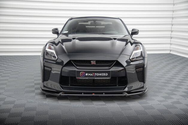 Frontlippe V.2 passend für Nissan GTR R35 FL schwarz Hochglanz