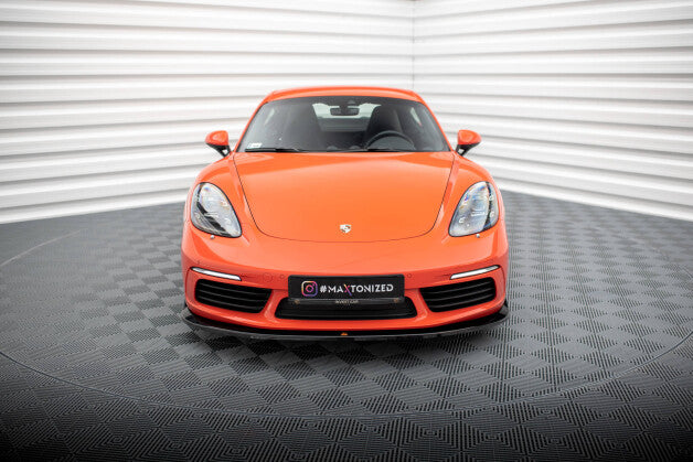 Frontlippe V.2 passend für Porsche 718 Cayman 982c schwarz Hochglanz