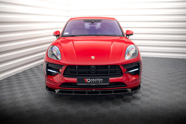 Frontlippe V.2 passend für Porsche Macan GTS / Sport Design Mk1 FL schwarz Hochglanz