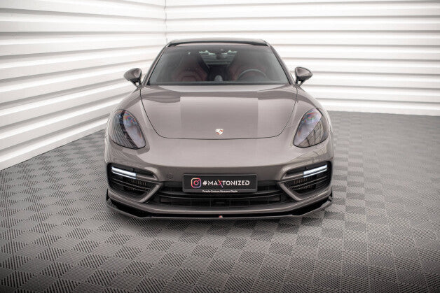 Frontlippe V.2 passend für Porsche Panamera Turbo S E-Hybrid schwarz Hochglanz