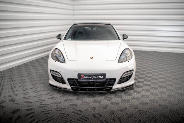 Frontlippe V.2 passend für Porsche Panamera Turbo Sport Design Package 970 schwarz Hochglanz
