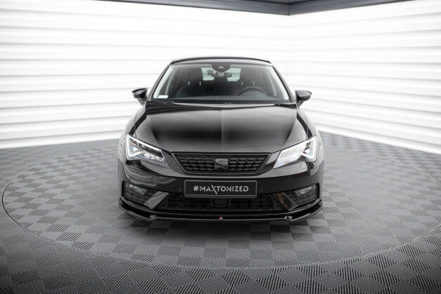 Frontlippe V.2 passend für Seat Leon Mk3 FL schwarz Hochglanz