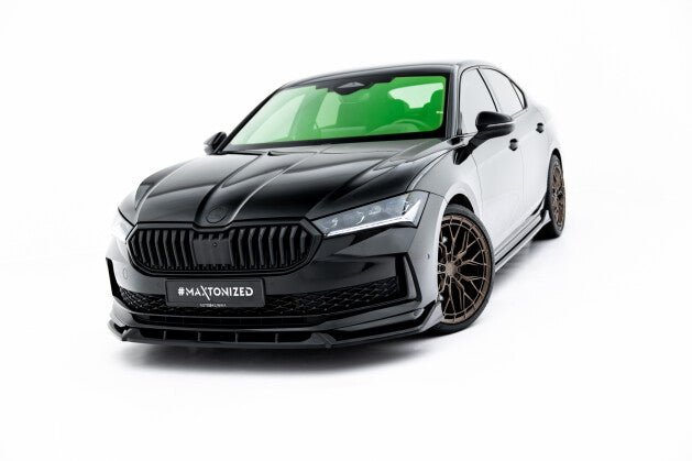 Frontlippe V.2 passend für Skoda Superb Sportline Mk4 schwarz Hochglanz