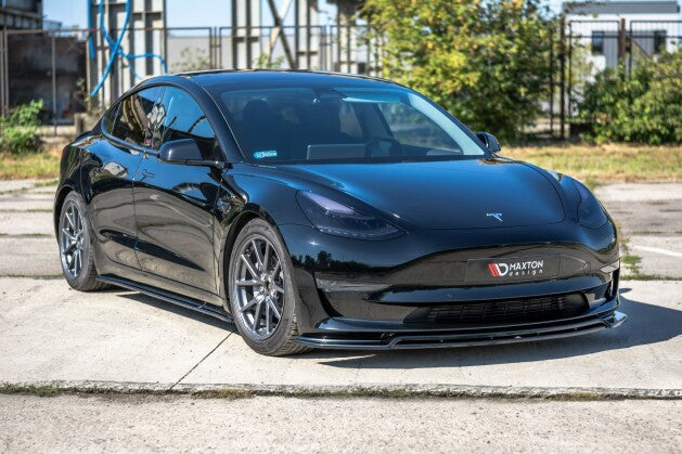 Frontlippe V.2 passend für Tesla Model 3 schwarz Hochglanz