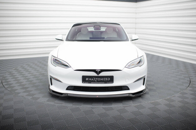 Frontlippe V.2 passend für Tesla Model S Plaid Mk1 FL schwarz Hochglanz