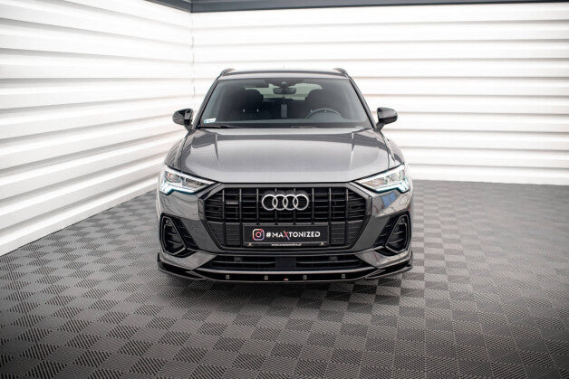 Frontlippe V.3 passend für Audi Q3 Sportback / SUV S-Line F3 schwarz Hochglanz