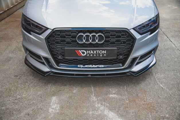 Frontlippe V.3 passend für Audi S3 / A3 S-Line 8V FL Limousine schwarz Hochglanz
