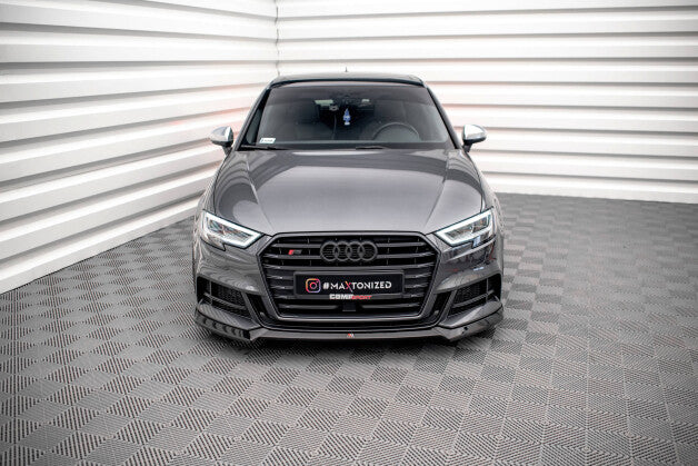 Frontlippe V.3 passend für Audi S3 / A3 S-Line Sportback 8V FL schwarz Hochglanz