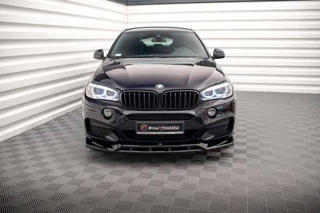 Frontlippe V.3 passend für BMW X6 M-Paket F16 schwarz Hochglanz