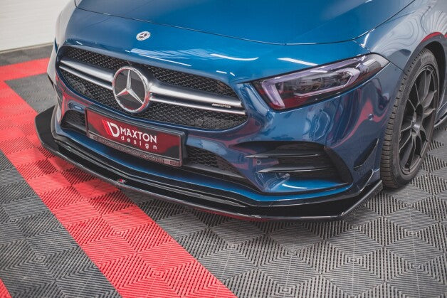 Frontlippe V.3 passend für Mercedes A35 AMG Aero W177 schwarz Hochglanz