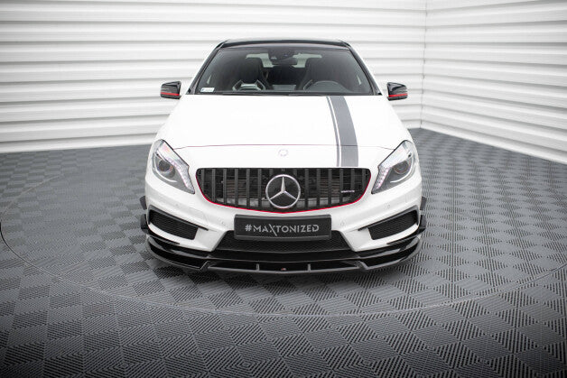 Frontlippe V.3 passend für Mercedes A45 AMG W176 schwarz Hochglanz