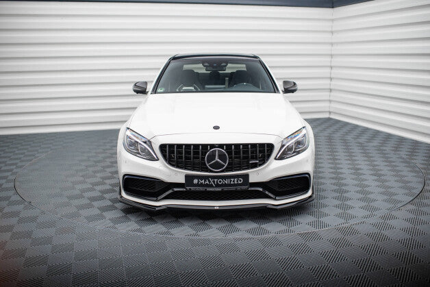 Frontlippe V.3 passend für Mercedes-AMG C63 Limousine / Kombi W205 / S205 schwarz Hochglanz