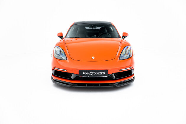 Frontlippe V.3 passend für Porsche 718 Cayman GTS 982c schwarz Hochglanz