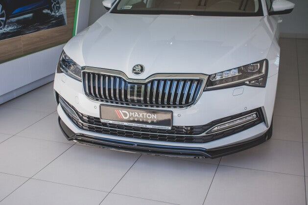 Frontlippe V.3 passend für Skoda Superb Liftback / Combi Mk3 FL schwarz Hochglanz