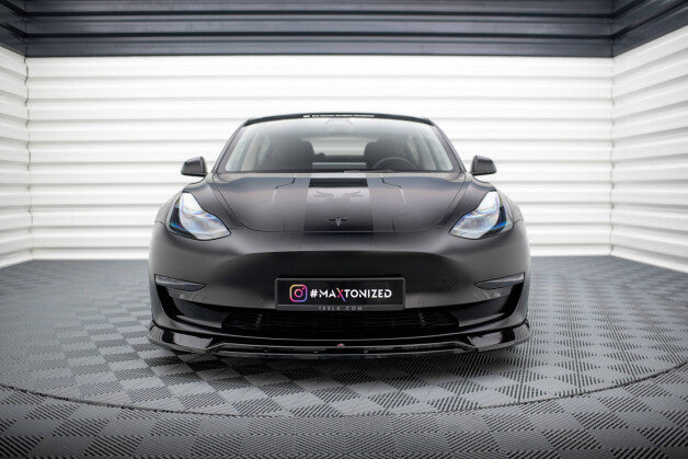 Frontlippe V.3 passend für Tesla Model 3 schwarz Hochglanz