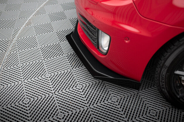 Frontlippe V.3 passend für VW Golf 6 GTI Mk6 roter Kern + Hochglanz Flaps
