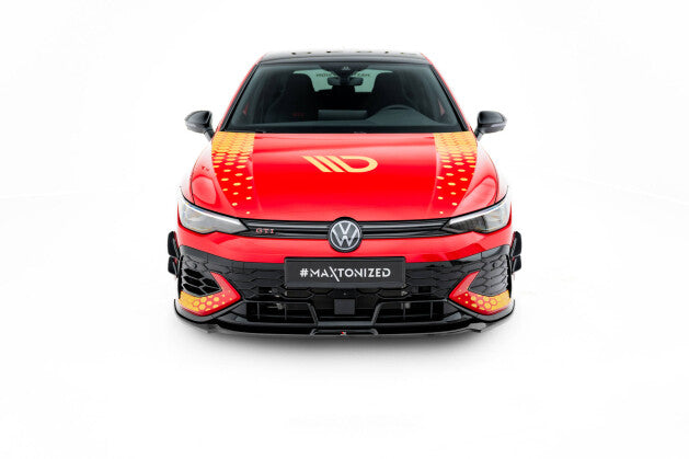 Frontlippe V.3 passend für VW Golf GTI Clubsport Mk8 FL schwarz Hochglanz