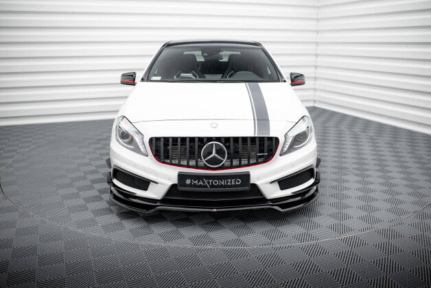 Frontlippe V.4 passend für Mercedes A45 AMG W176 schwarz Hochglanz