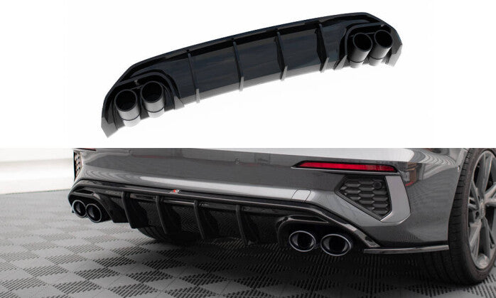 Heckansatz Diffusor + Endrohre passend für Audi A3 S-Line Limousine 8Y