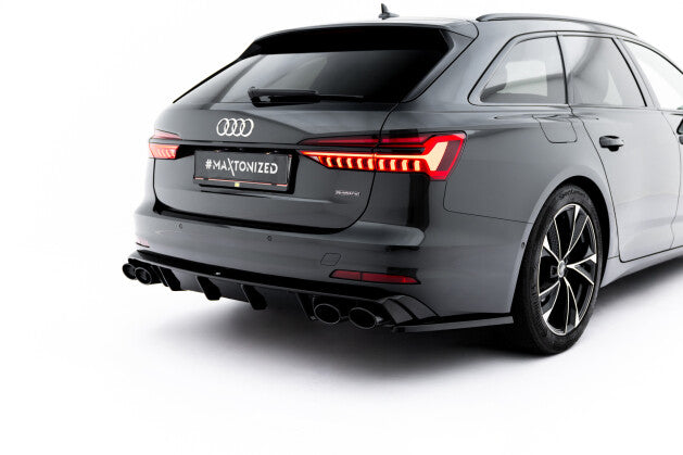 Heckansatz Diffusor + Endrohre passend für Audi A6 Limousine / Avant C8 / C8 Facelift