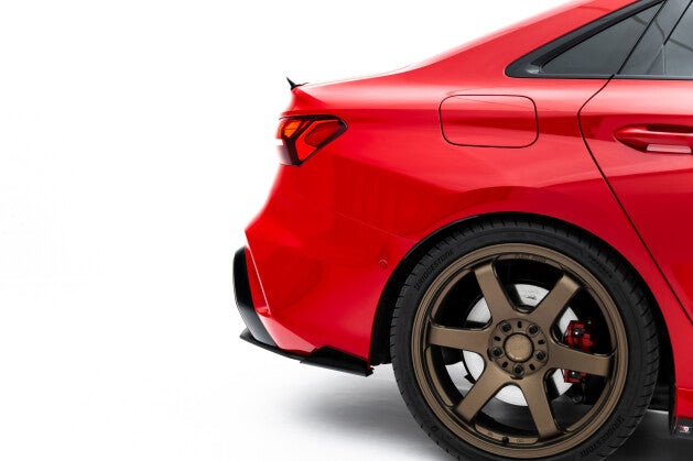 Heckansatz Diffusor + Flaps passend für Audi RS3 Limousine 8Y FL schwarz Hochglanz (4255647861804)